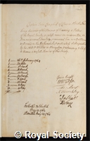 Campbell, John: certificate of election to the Royal Society