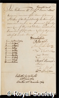 Wilkinson, John: certificate of election to the Royal Society