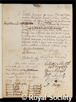 Chabert, Joseph Bernard: certificate of election to the Royal Society