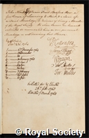 Nicoll, John: certificate of election to the Royal Society