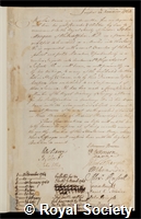 Morgan, John: certificate of election to the Royal Society
