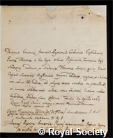 Carburi, Giovanni Battista, Count Carburi: certificate of election to the Royal Society