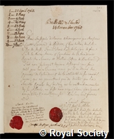 Redern, Sigismund Ehrenreich: certificate of election to the Royal Society