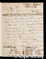 Grosley, Pierre Jean: certificate of election to the Royal Society