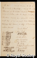 Harper, Samuel: certificate of election to the Royal Society