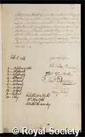 Hasted, Edward: certificate of election to the Royal Society