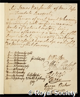 Nasmyth, Sir James: certificate of election to the Royal Society