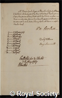 Geach, Francis: certificate of election to the Royal Society