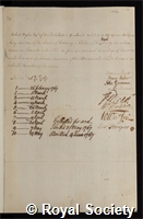 Mylne, Robert: certificate of election to the Royal Society