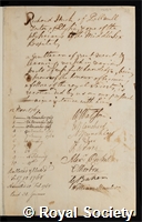 Huck-Saunders, Richard: certificate of election to the Royal Society