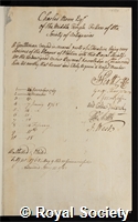 Moore, Charles: certificate of election to the Royal Society