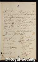 Howard, Charles, 10th Duke of Norfolk: certificate of election to the Royal Society