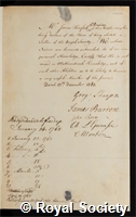 Horsfall, James: certificate of election to the Royal Society