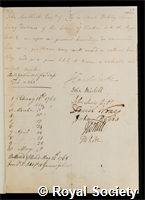 Heathcote, John: certificate of election to the Royal Society