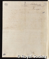 Bergius, Peter Jonas: certificate of election to the Royal Society