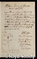 Farr, William: certificate of election to the Royal Society