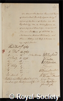 Beauclerk, Topham: certificate of election to the Royal Society