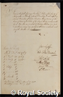 Russell, Francis: certificate of election to the Royal Society