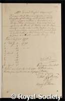 Bayford, David: certificate of election to the Royal Society