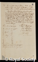 Thomas, Edward: certificate of election to the Royal Society