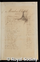 Members elected 1771: certificate of election to the Royal Society