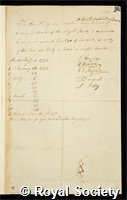 Swinden, Philip van: certificate of election to the Royal Society