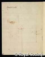 Milman, Sir Francis: certificate of election to the Royal Society