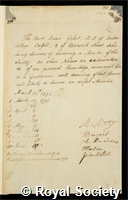 Gosset, Isaac: certificate of election to the Royal Society