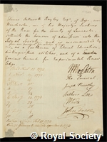 Bayley, Thomas Butterworth: certificate of election to the Royal Society