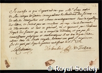 Luc, Jean Andre De: certificate of election to the Royal Society