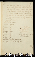 Preston, Jacob: certificate of election to the Royal Society