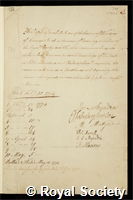 Duval, Philip: certificate of election to the Royal Society