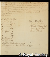 Gould, William: certificate of election to the Royal Society