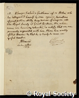 Eckhardt, Anton Georg: certificate of election to the Royal Society