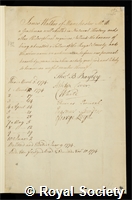 Walker, James: certificate of election to the Royal Society