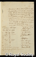 Melvill, Robert: certificate of election to the Royal Society