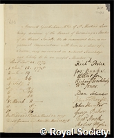 Garthshore, Maxwell: certificate of election to the Royal Society