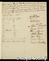 Napier, Sir James: certificate of election to the Royal Society