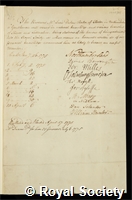 Dutens, Louis: certificate of election to the Royal Society