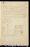 Latham, John: certificate of election to the Royal Society