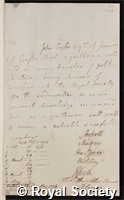 Taylor, Sir John: certificate of election to the Royal Society