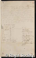 Alleyne, John: certificate of election to the Royal Society