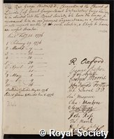 Stinton, George: certificate of election to the Royal Society