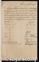 Calderwood, William: certificate of election to the Royal Society