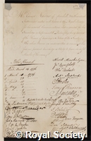 Nairne, Edward: certificate of election to the Royal Society