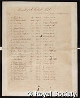 Members elected 1776: certificate of election to the Royal Society