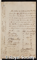 Osborn, John: certificate of election to the Royal Society