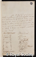 Peachey, John, 2nd Baron Selsey: certificate of election to the Royal Society