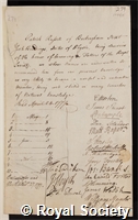 Russell, Patrick: certificate of election to the Royal Society