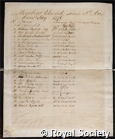 Members elected since St Andrews Day 1776: certificate of election to the Royal Society